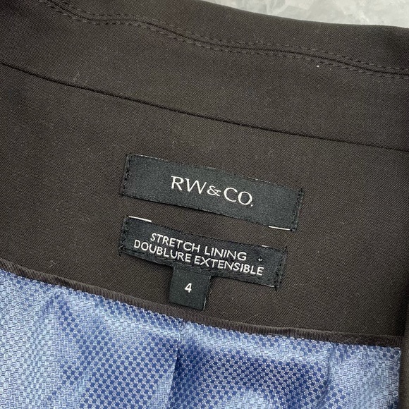 RW&CO, Brown, Blazer, One Button, Size 4 - Picture 3 of 6